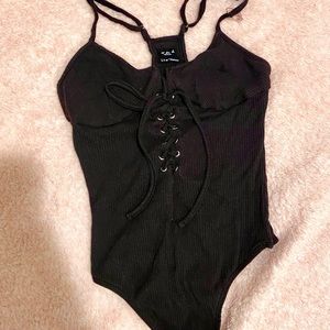 Urban outfitters Lorena black lace up bodysuit